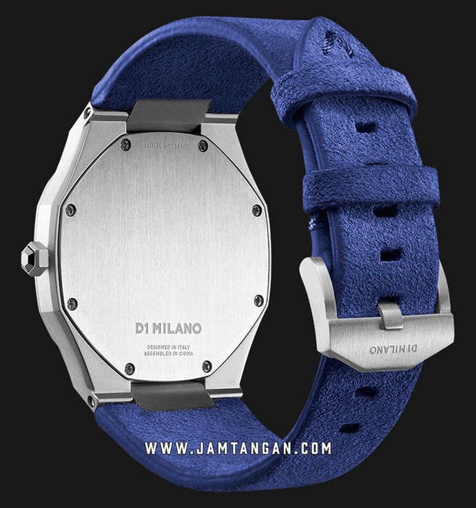 D1 Milano Ultra Thin Classic D1-A-UT03 Black Dial Blue Panarea Suede Leather Strap