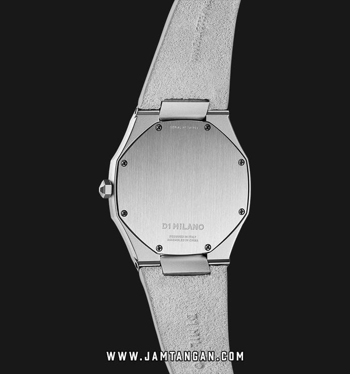 D1 Milano Ultra Thin Classic D1-A-UTL02 Silver Dial Grey Carrara Suede Leather Strap