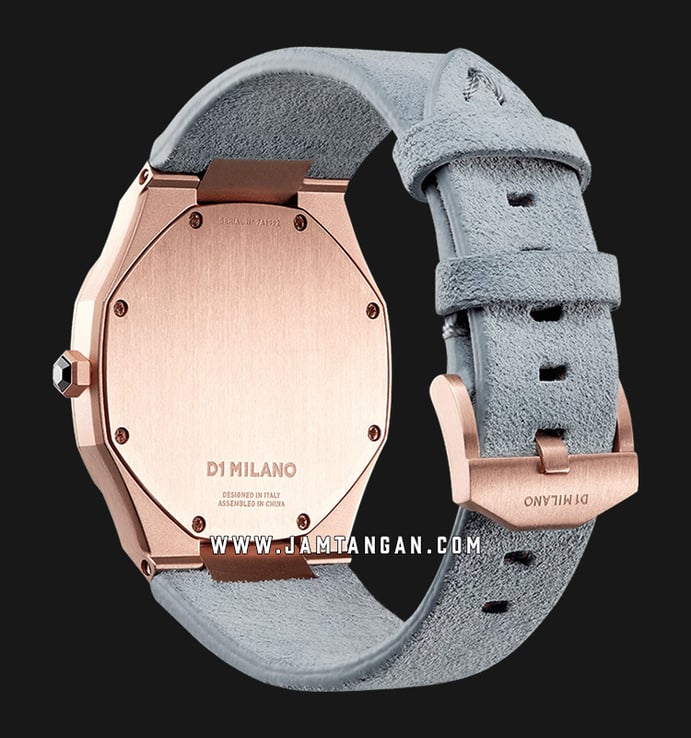 D1 Milano Ultra Thin Classic D1-A-UTL04 Rose Gold Dial Light Blue Leather Strap