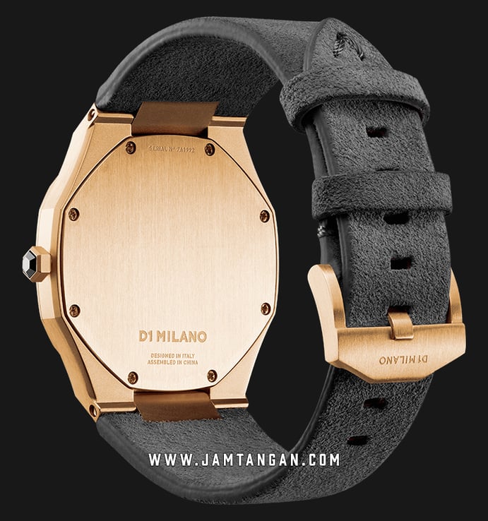 D1 Milano Ultra Thin Classic D1-A-UTL05 Rose Gold Dial Grey Venice Suede Leather Strap