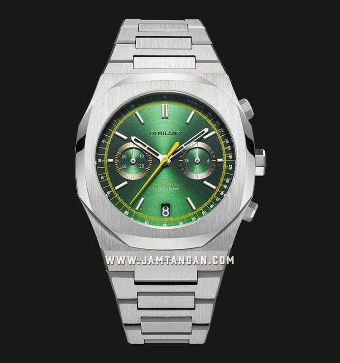 D1 Milano Cronografo D1-CHBJ10 Chronograph Green Dial Stainless Steel Strap