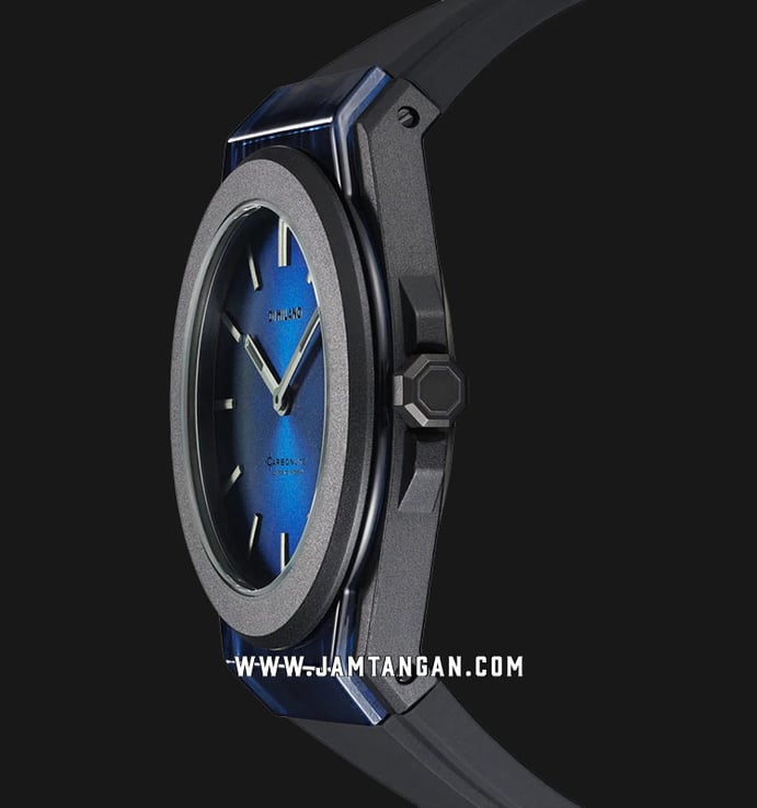 D1 Milano Carbonlite D1-CLRJ04 Blue Sunray Dial Black Silicone Strap