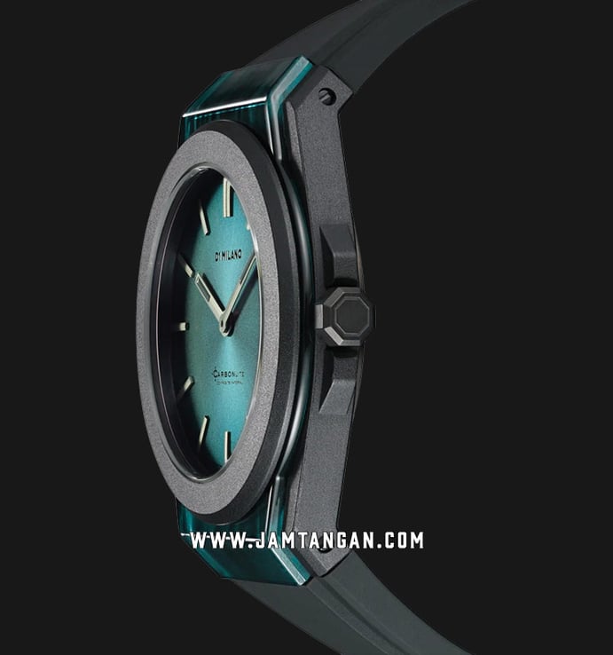D1 Milano Carbonlite D1-CLRJ05 Green Sunray Dial Black Silicone Strap
