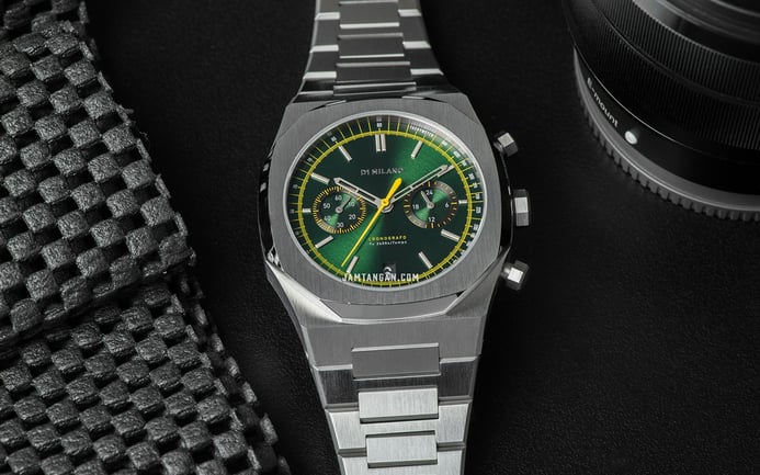 D1 Milano Cronografo D1-CHBJ10 Chronograph Green Dial Stainless Steel Strap