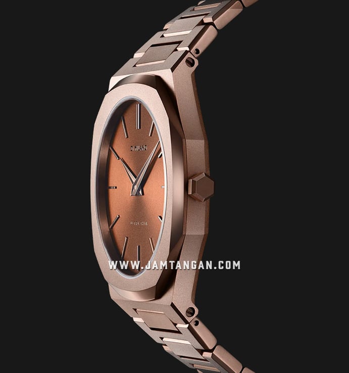 D1 Milano Ultra Thin D1-UTBJ10 Chocolate Brown Dial Brown Stainless Steel Strap