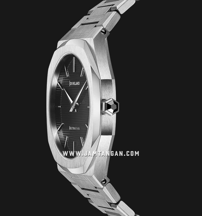 D1 Milano Ultra Thin D1-UTBJ14 Black Dial Stainless Steel Strap