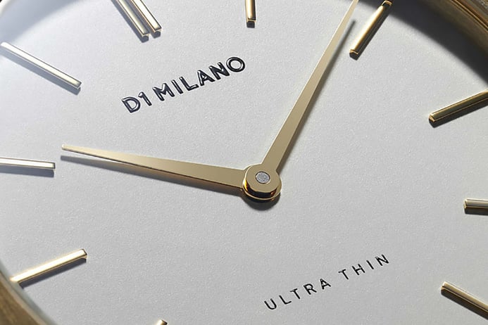 D1 Milano Ultra Thin D1-UTBL03 Eggshell White Dial Gold Stainless Steel Strap
