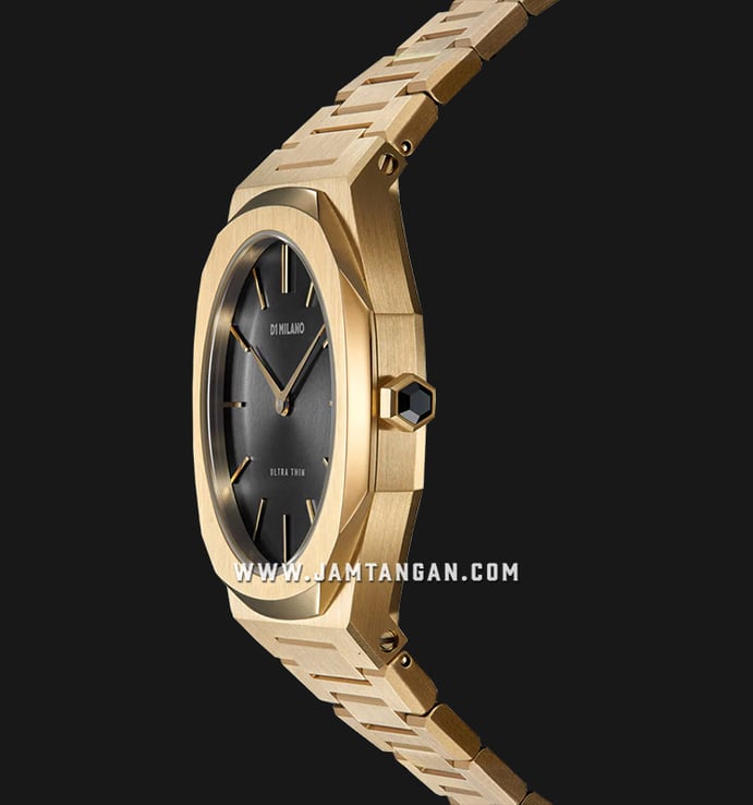 D1 Milano Ultra Thin D1-UTBL07 Gold Night Black Dial Gold Stainless Steel Strap