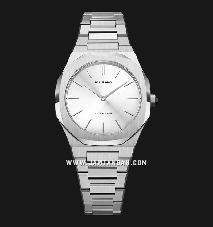 D1 Milano Ultra Thin D1-UTBL08 Silver Cloud White Dial Stainless Steel Strap