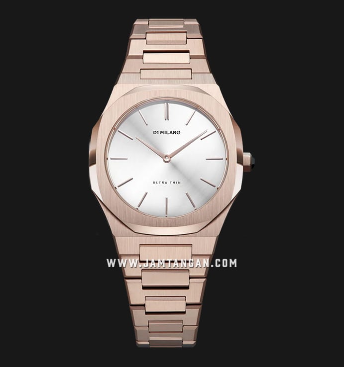 D1 Milano Ultra Thin D1-UTBL09 Rose Cloud White Dial Rose Gold Stainless Steel Strap
