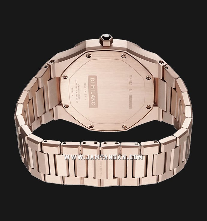 D1 Milano Ultra Thin D1-UTBL09 Rose Cloud White Dial Rose Gold Stainless Steel Strap