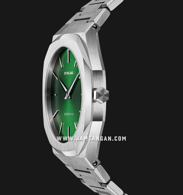 D1 Milano Ultra Thin D1-UTBL11 Petite Moss Green Sunray Dial Stainless Steel Strap