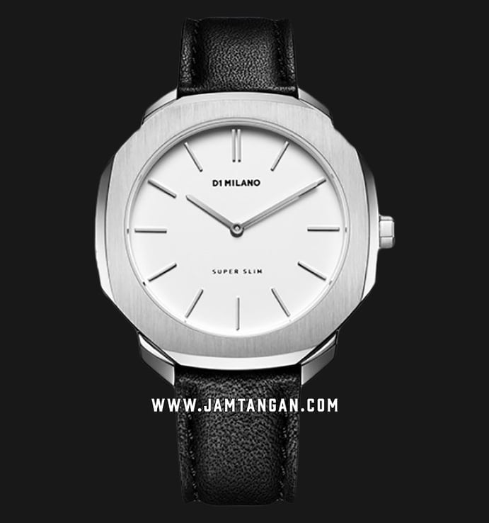 D1 Milano D1-SSLL03 Ladies White Dial Black Leather Strap 