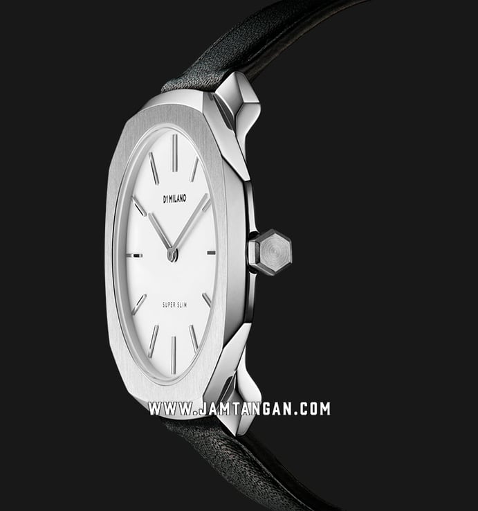 D1 Milano D1-SSLL03 Ladies White Dial Black Leather Strap 