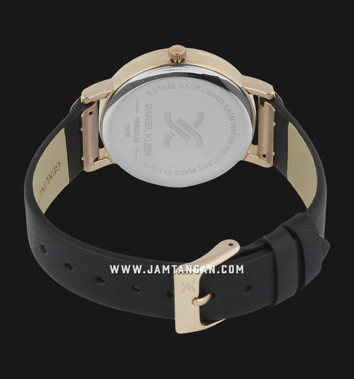 Daniel Klein Premium DK12076-4 Ladies Silver Dial Black Leather Strap