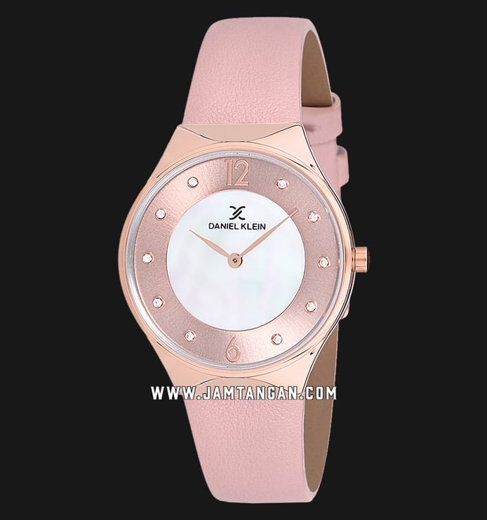 Daniel Klein Fiord DK12059-4 Ladies Mother Of Pearl Dial Soft Pink Leather Strap