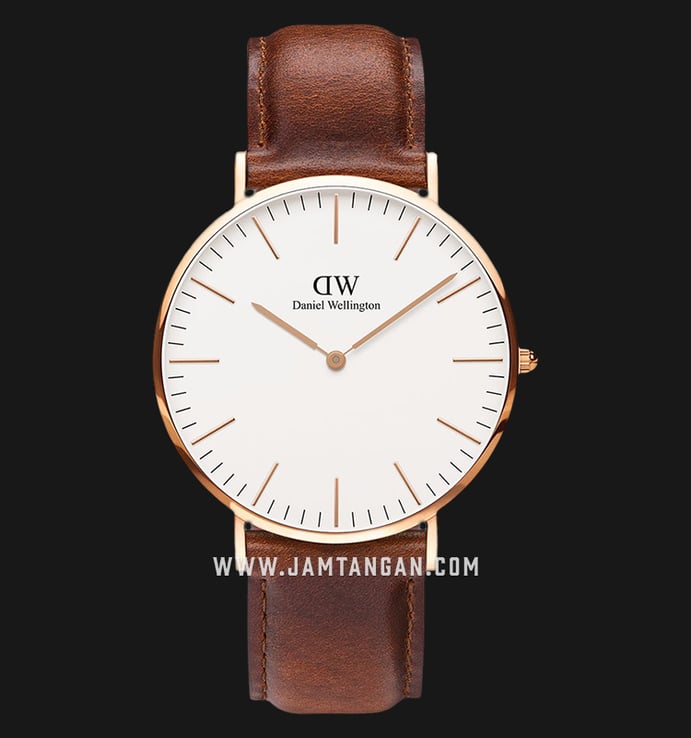 Daniel Wellington Classic DW00100006 St Mawes Eggshell White Dial Brown Leather Strap