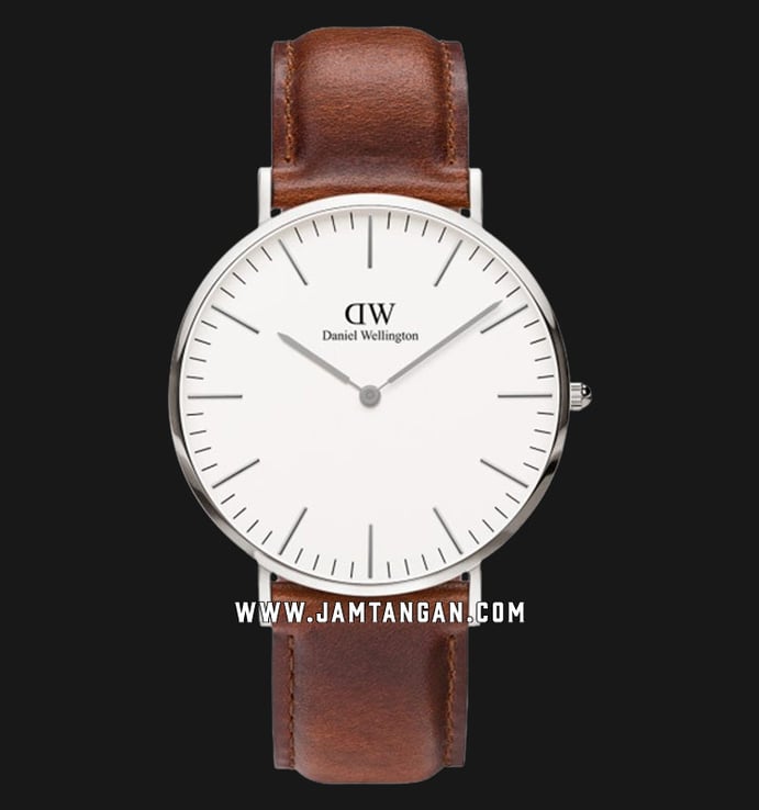 Daniel Wellington Classic DW00100021 St Mawes Eggshell White Dial Brown Leather Strap
