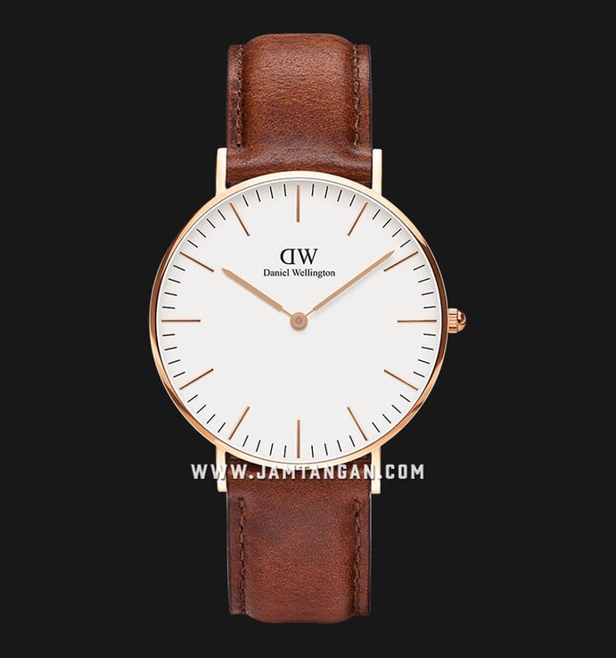 Daniel Wellington Classic DW00100035 St Mawes Eggshell White Dial Brown Leather Strap