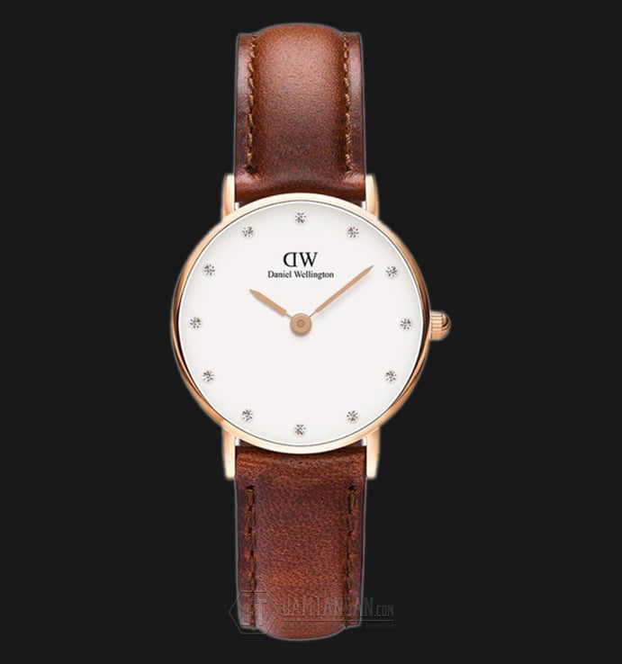 Daniel Wellington DW00100059 Classy ST Mawes 26mm White Dial Brown Leather Strap