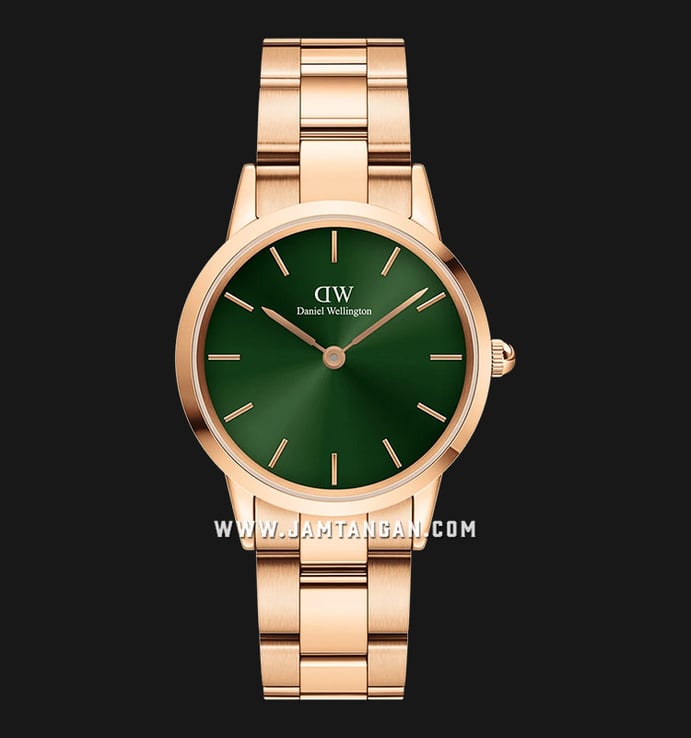 Daniel Wellington Iconic Link Emerald DW00100420 Green Dial Rose Gold Stainless Steel Strap