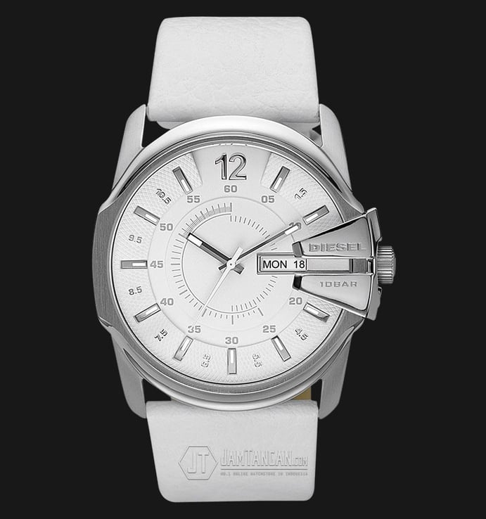 Diesel DZ1405 White dial White Leather Strap Watch