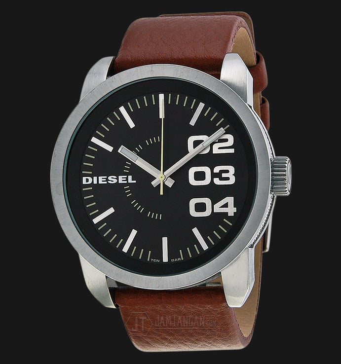 Diesel Franchise DZ1513 Black dial Brown Leather Strap Watch