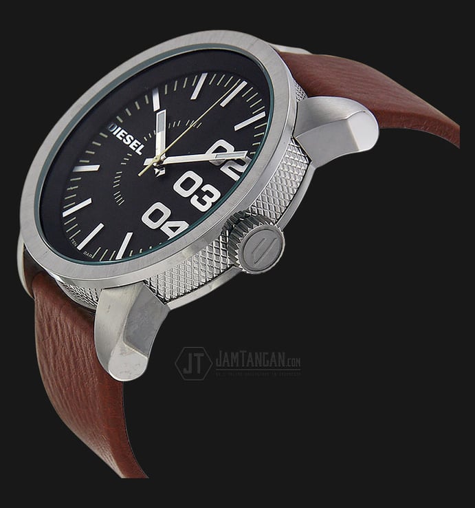 Diesel Franchise DZ1513 Black dial Brown Leather Strap Watch