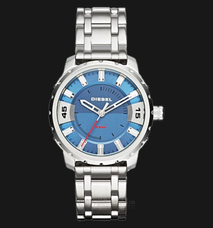 Diesel DZ1723 Stronghold Blue Dial Stainless Steel Strap Watch