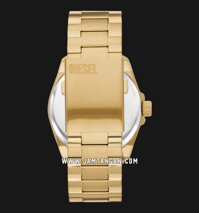 Diesel MS9 DZ2163SET Men Gold Dial Gold Stainless Steel Strap + Extra Necklace