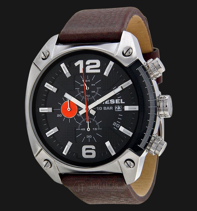 Diesel DZ4204 Advanced Chronograph Black dial Brown Leather Strap Watch