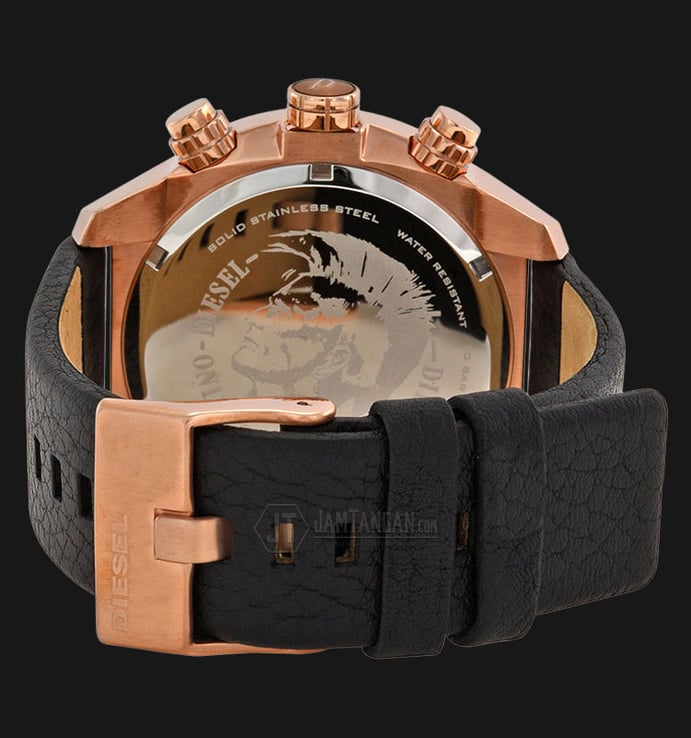 Diesel DZ4297 Overflow Chronograph Black dial Black Leather Strap Watch