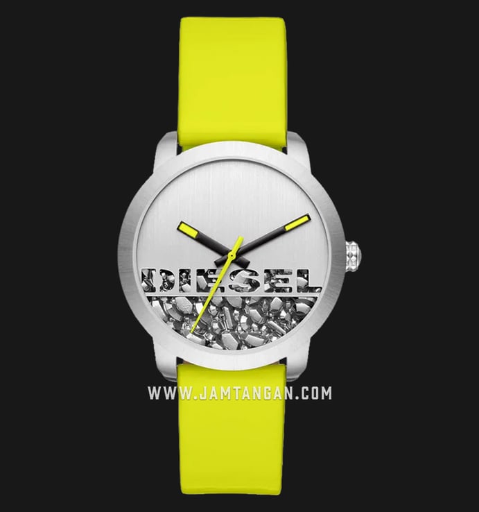 Diesel DZ5589 Flare Rocks Silver Dial Yellow Leather Strap