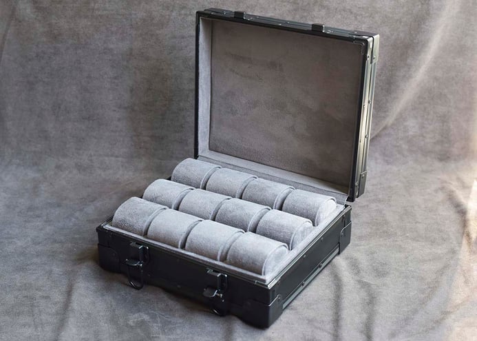 Kotak Jam Tangan Driklux 12W-BF Black Carbon PU Leather Box