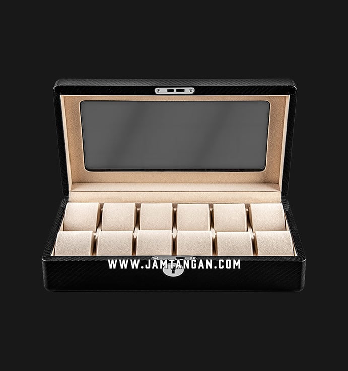 Kotak Jam Tangan Driklux 12W-KC Black Carbon PU Box