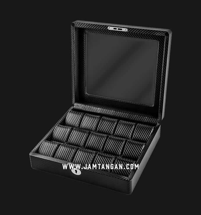 Kotak Jam Tangan Driklux 15W-KC-C Black Carbon PU Box