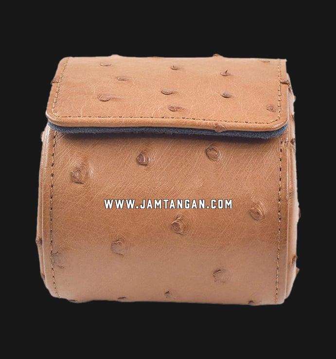 Kotak Jam Tangan Driklux 1W-BrBL-LOS Brown Ostrich PU Leather Box