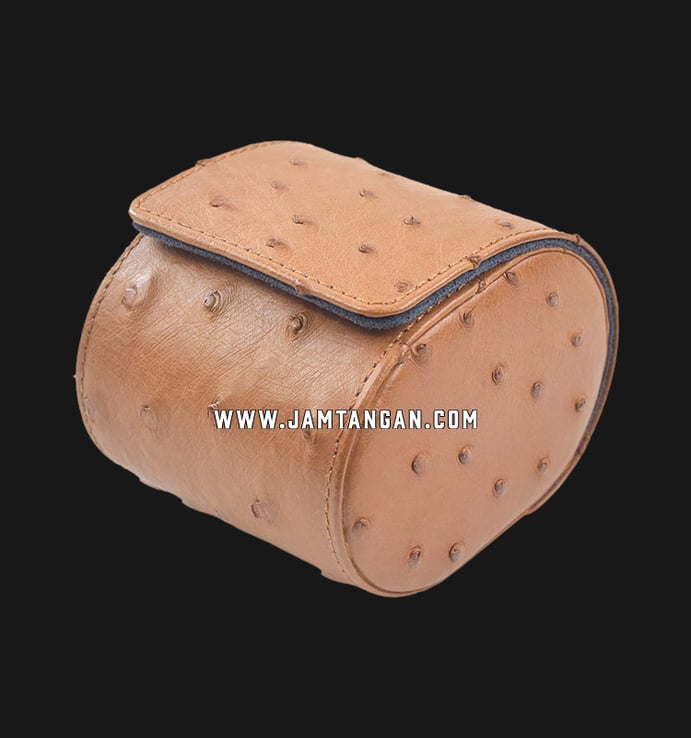 Kotak Jam Tangan Driklux 1W-BrBL-LOS Brown Ostrich PU Leather Box