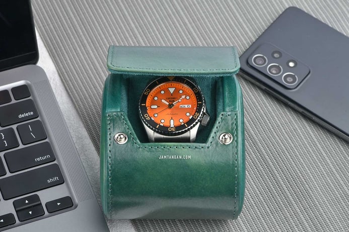 Kotak Jam Tangan 1W-GRGF-L Dark Green PU Leather Box