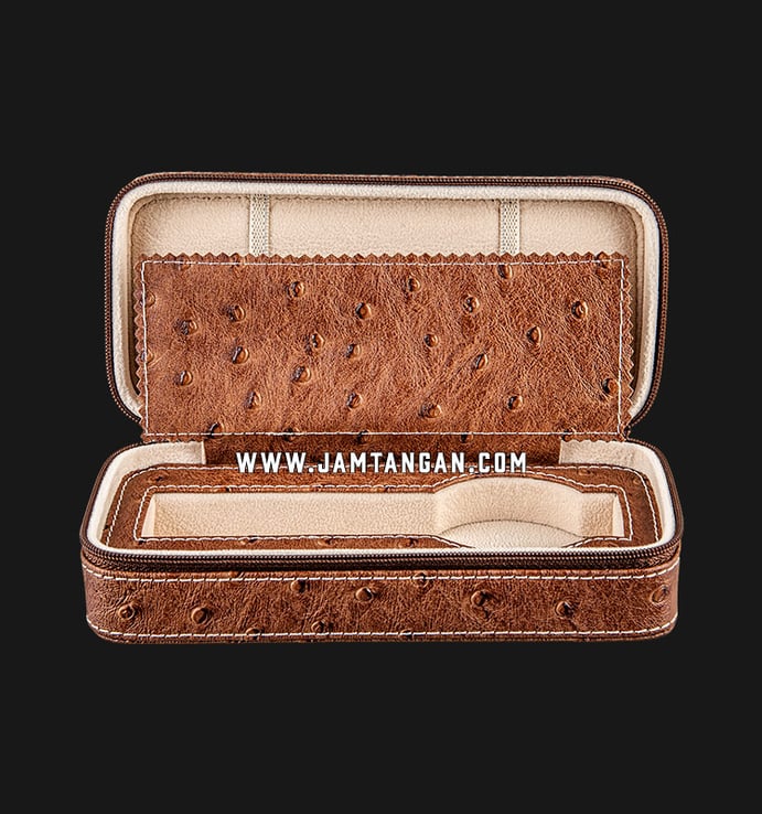 Kotak Jam Tangan Driklux 1W-OS-Br Brown Ostrich Leather Box