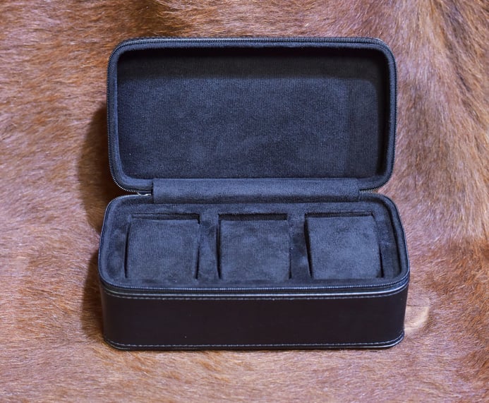 Kotak Jam Tangan Driklux 3W-FH-BB-SPU Black PU Leather Box