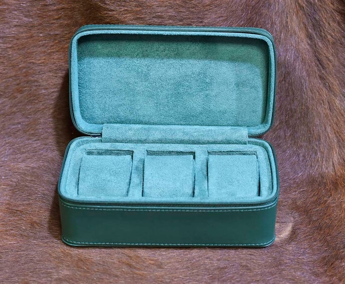 Kotak Jam Tangan Driklux 3W-FH-GR-SPU Dark Green PU Leather Box