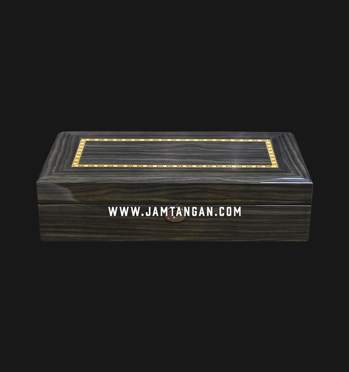 Kotak Jam Tangan Driklux TG803-12GG Glossy Black Apricot Wood Box