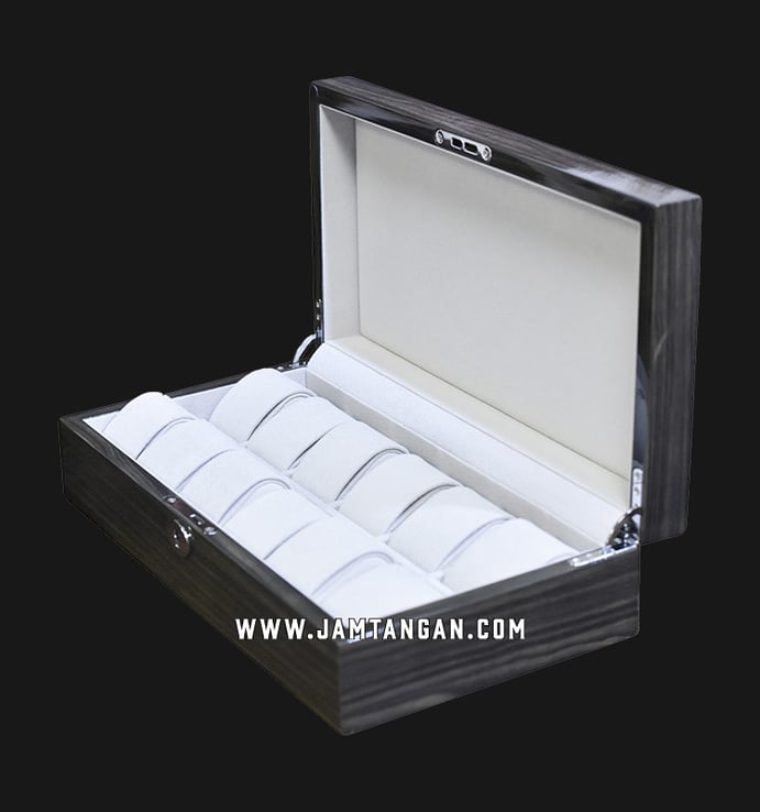Kotak Jam Tangan Driklux TG803-12GG Glossy Black Apricot Wood Box