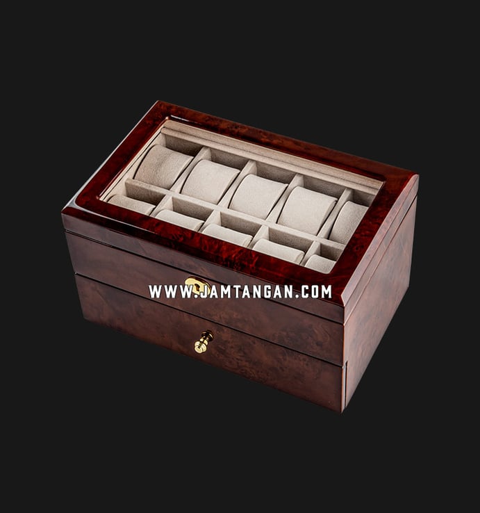 Kotak Jam Tangan Driklux TG804-16DBC Deep Burlywood Wood Box
