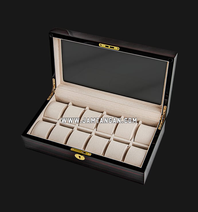 Kotak Jam Tangan Driklux TG841-12EC Ebony Wood Box