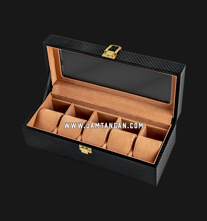 Kotak Jam Tangan Driklux WB-005-CC1 Black Carbon Fiber Wood Box