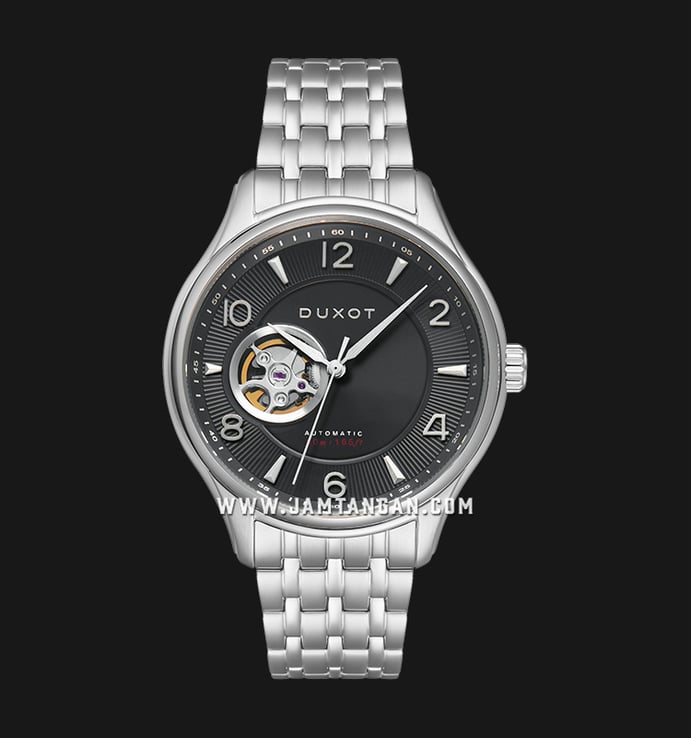 DUXOT Patrios DX-2023-33 Sunray Charcoal Grey Dial Stainless Steel Strap