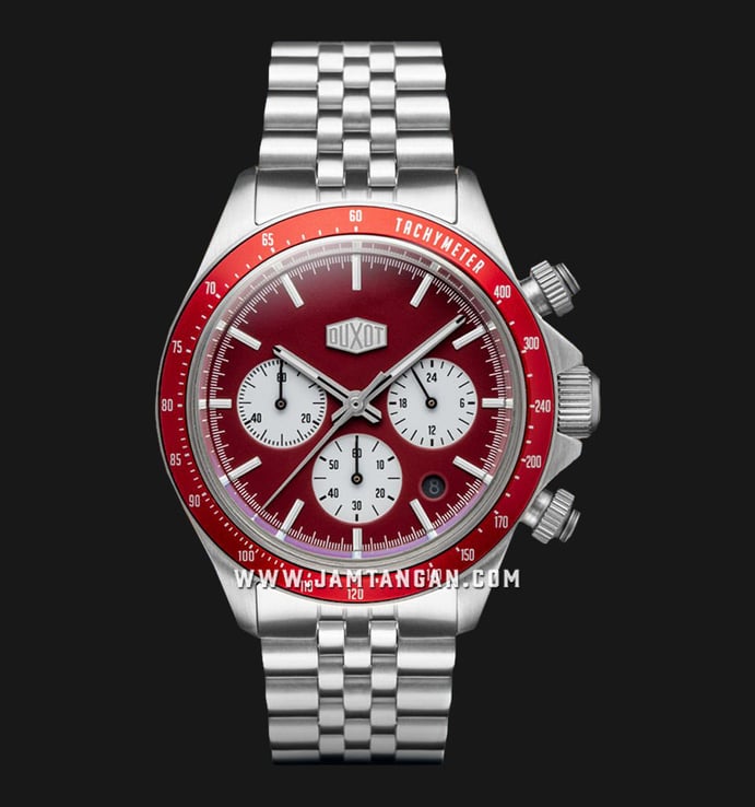 DUXOT Accelero DX-2028-22 Chronograph Red Dial Silver Stainless Steel Strap