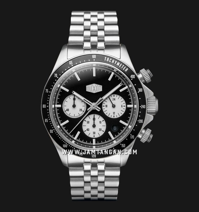 DUXOT Accelero DX-2028-33 Chronograph Black Dial Silver Stainless Steel Strap